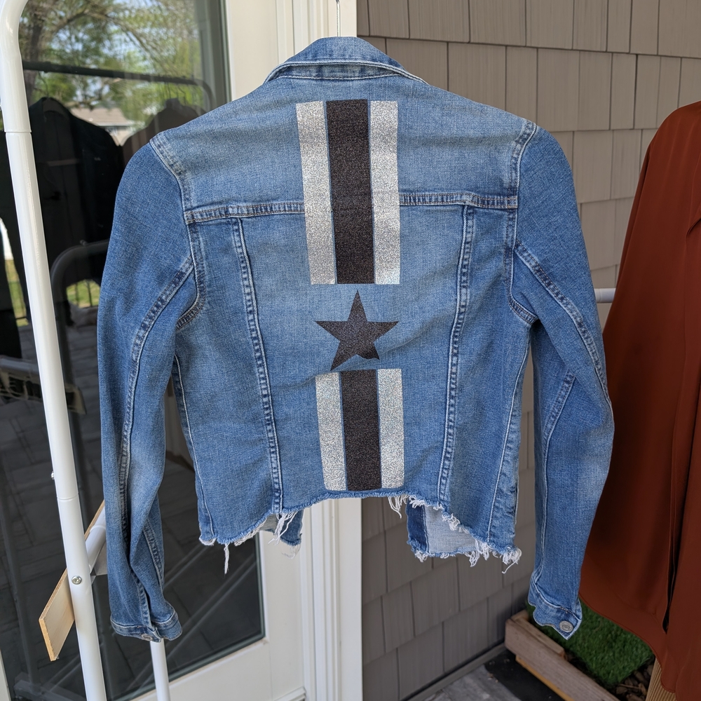 Denim Jean Jacket with Star Design
